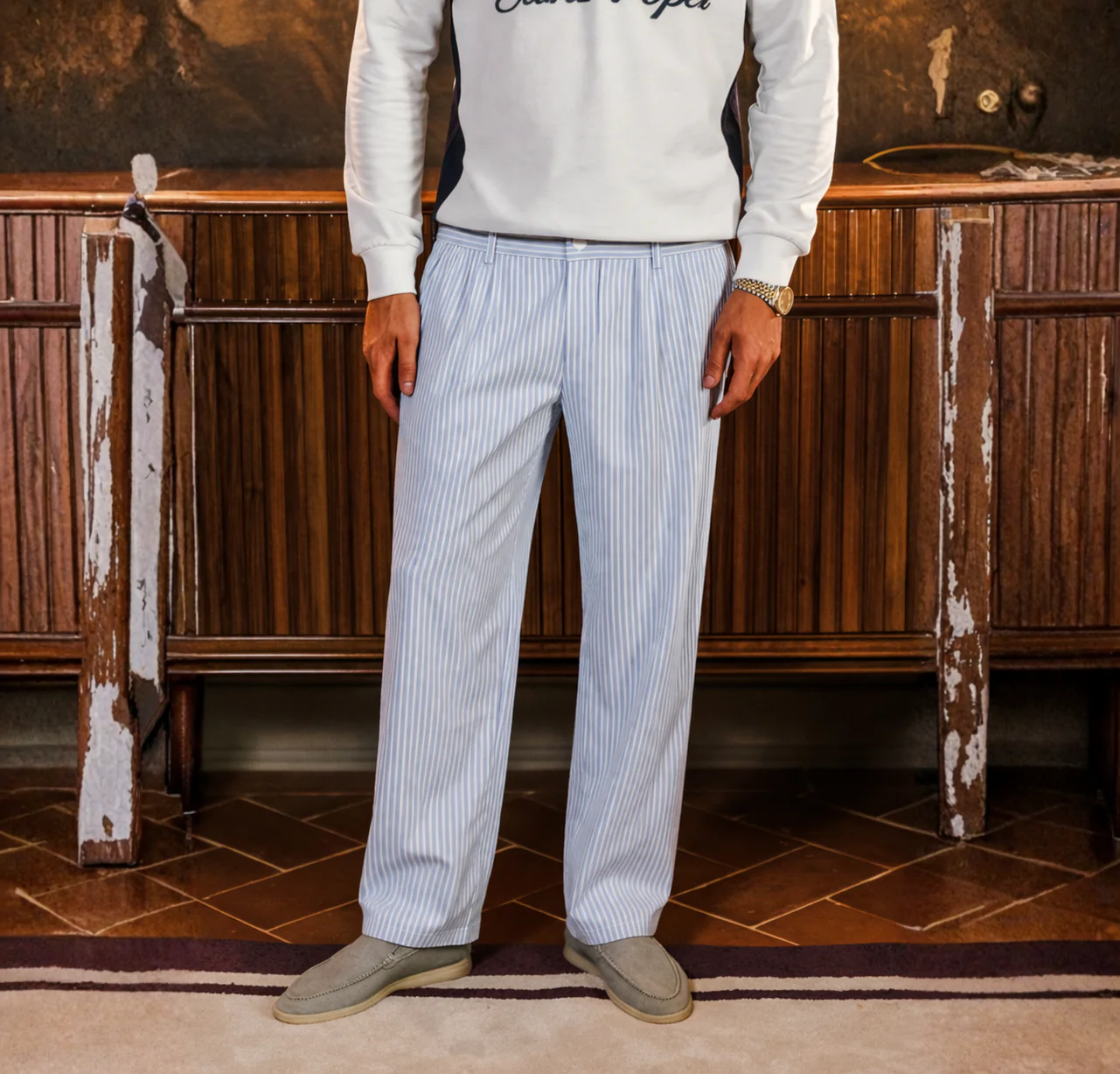 Linen Striped Pants - Image 2
