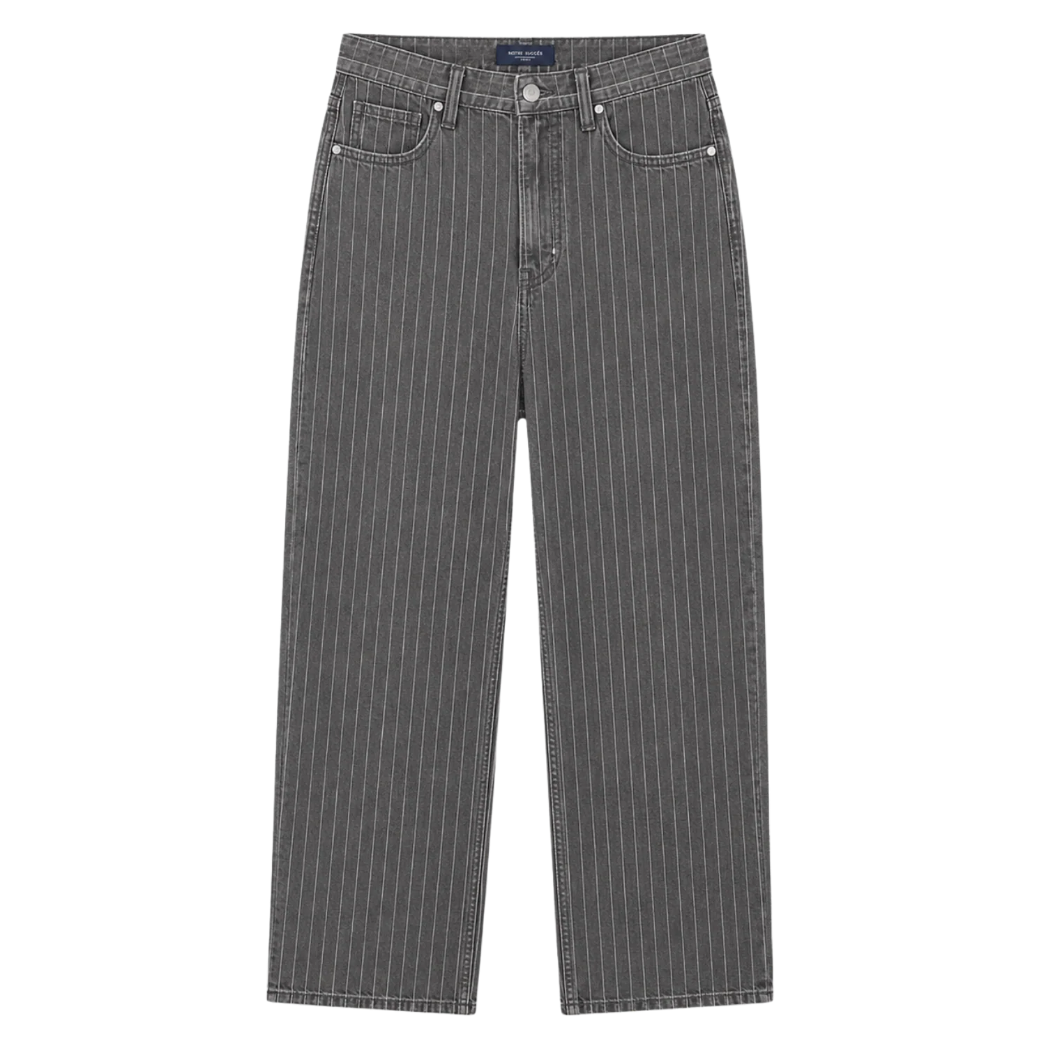 Relaxed Pin Striped Grey Jeans